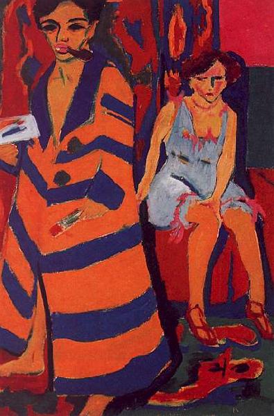 Ernst Ludwig Kirchner Self Portrait with Model oil painting image